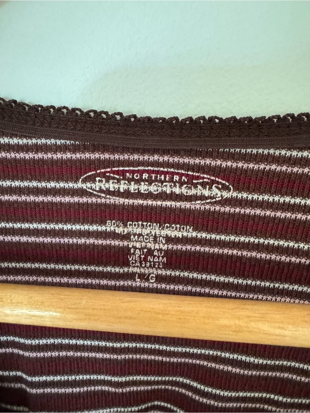 Vintage Burgundy Stripe Short-Sleeve Tee - Picture 3 of 3
